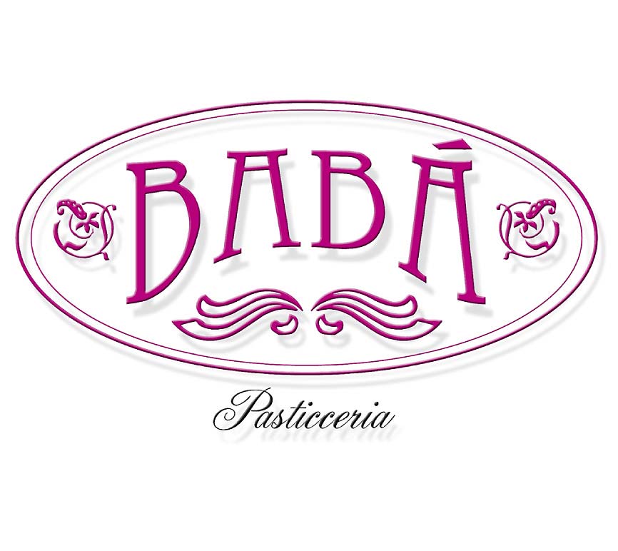 Logo per pasticceria Babò con ovale e carattere bell'epoque